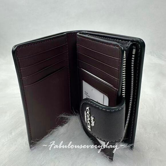 Coach Medium Corner Zip Wallet With Butterfly Print In Leather/Black CCL65 NWT - Picture 4 of 5